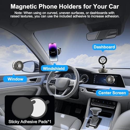 HUGSEE 2026 New Vacuum Magnetic Phone Holder for Car, Magsafe Car Mount for Car/Gym/Mirror/Smooth Surface, Compatible with iPhone Android and All Smartphones(G518) - Thumbnail 2