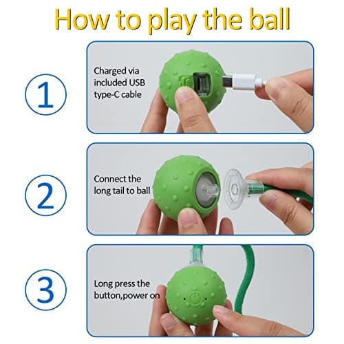 umosis Interactive Cat Toys for Bored Indoor Adult Cats, Automatic Fast Move On Carpet, Bird Chirping & Motion Activated Cat Ball - Thumbnail 6