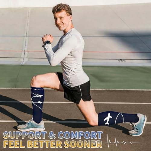 Sooverki Graduated Copper Compression Socks for Men & Women 8 Pairs 15-20mmHg - Best for Flying Travelling Long Flight - Thumbnail 2