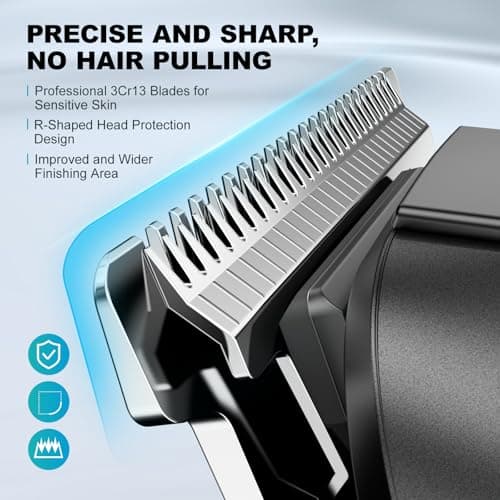 Beard Trimmer for Men - 14 in 1 Professional Mens Grooming Kits, Hair Clippers with Dual-Speed Motor for Beard Head Body Face Nose Ear Mustache Trimmer IPX7 Level LED Display 210 Min Electric Razor - Thumbnail 3