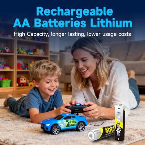 Newsellpo Rechargeable AA AAA Batteries Lithium with Charger, 4 AA 4000mWh and 4 AAA 1300mWh Li-ion Batteries Combo Pack, 1.5V Double A Triple A Li-ion Blink Batteries 3H Fast Charging 2000+ Cycles - Thumbnail 6