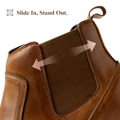 ArcBrothers Mens Cowboy Boots,Western Cowboy Boots for Men Casual Ankle Boots - Thumbnail 5