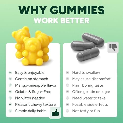 GLP-1 Support Gummies – Sugar-Free Appetite & Craving Control Supplement with Berberine, Cinnamon, Turmeric, Garcinia & Raspberry Ketones – Digestion, Weight Loss, Carb Blocker, Vegan, Keto - Thumbnail 4