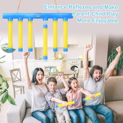 OCES Reflex Stick Game, Reflex Sticks Reaction Training Hand Speed Challenge Game, Upgrade Hand Eye Coordination Training Catching Toy Remote Control 3 Adjustable Speed (Standard) - Thumbnail 4