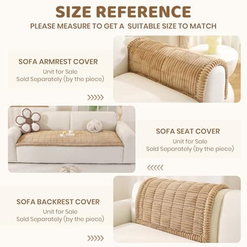 Royhom Couch Cover for Dogs Washable, Soft Thick Pet Couch Covers for Sofa, Pawcart Couch Protector Pet Friendly, Furniture Covers Dog Mat for Couches and Sofas (Khaki, 27.6 x 59 Inch) - Thumbnail 3