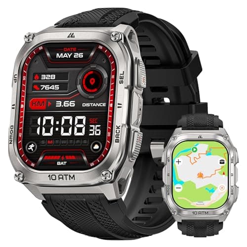 KOSPET Tank M4 Smart Watch for Men, Full Stainless Steel, GPS & Offline Maps,10ATM Waterproof 45m Freediving, 50-Day Battery, Bluetooth Calls, 24/7 Heart Monitor, for Android & iOS - Image 1