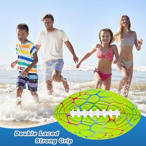 Jasonwell Pool Beach Water Football - Strong Grip Waterproof Football for All-Weather Play Pool Toys Beach Games Outdoor Sports Lake Toy Christmas Birthday Gifts for Kids Boys Teens Adults (GN, No.6) - Thumbnail 5