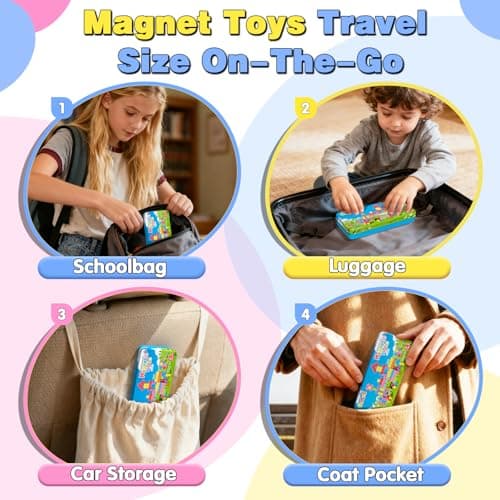 Goodtiles Mini Magnetic Blocks, Travel Outdoor Toys for Kids Ages 3-5 4-8, Magnet Cubes with Iron Box, STEM Montessori Sensory Building Toys, Ideal Gifts for Toddlers Boys Girls Birthday - Thumbnail 5