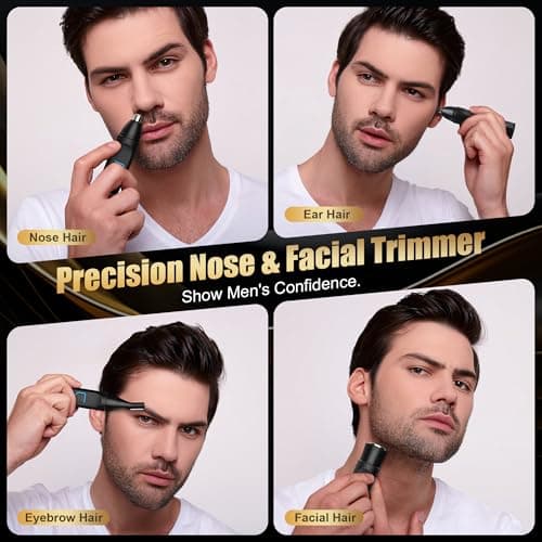 BLIBEE Nose Hair Trimmer for Men, 2025 Professional Painless USB Rechargeable Eyebrow Trimmer, Ear and Nose Hair Trimmer for Men Women, Facial Hair Remover with Powerful Motor, Black - Thumbnail 2