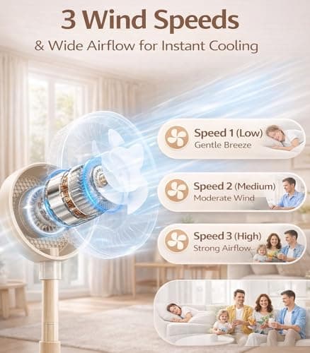 Magnetic Phone Clip Fan, Portable USB Rechargeable Personal Fan with 360° Flexible Gooseneck, 3 Speed Adjustable & Ultra-Wide Airflow, for iPhone, Shirt, Office, Desktop & Outdoor Travel (Begie) - Thumbnail 5