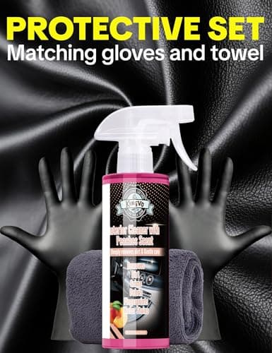 Car Interior Cleaner Spray, Multipurpose Leather Seat Cleaner Upholstery Car Cleaning Kit Auto Dashboard Vinyl Detailing Supplies Kit,Peach Scent - Thumbnail 5