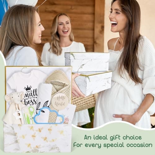 8Pcs Gender Reveal Gifts, for Newborn Boys, Baby Boy Gift Basket for First Time Expecting Parents to Be, Pregnancy Announcement & Care Package for Mum & Dad - Thumbnail 4