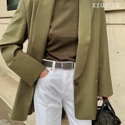 XZQTIVE Women Suede Belts for Women Fashion Leather Belts With Silver Buckle Ladies Waist Belt For Jean Pant Dress - Thumbnail 4