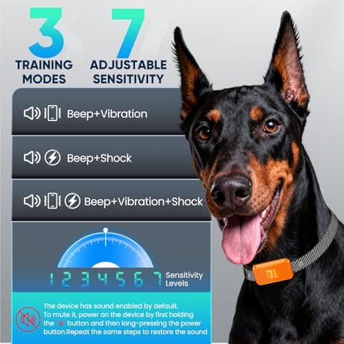 Dog Bark Collar for Large Medium Small Dogs, Effective No-Bark Collar, Smart Barking Collar, Rechargeable Bark Collar with 7 Sensitivity, 3 Modes, Waterproof,Neon Orange - Thumbnail 3