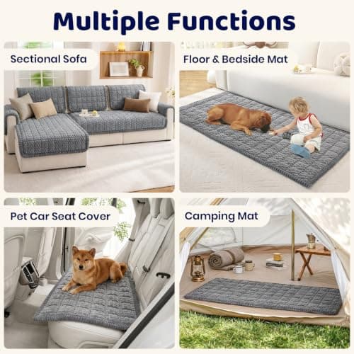Royhom Couch Cover for Dogs Washable, Soft Thick Pet Couch Covers for Sofa, Pawcart Couch Protector Pet Friendly, Furniture Covers Dog Mat for Couches and Sofas (Grey, 27.6 x 70.9 Inch) - Thumbnail 3