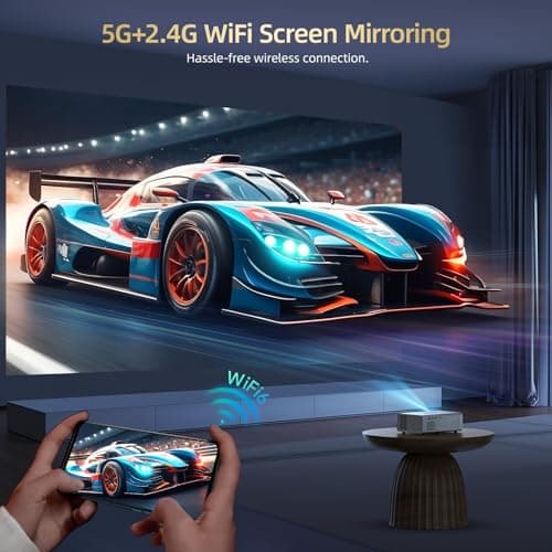 Compatible with Netflix Movie Projector with WiFi6 and Bluetooth5.3, Built-in App Store, Dolby Audio & Electric Focus & Auto Keystone, 4K Support High Brightness Outdoor Projectors, 1080 (Sliver Grey) - Thumbnail 5