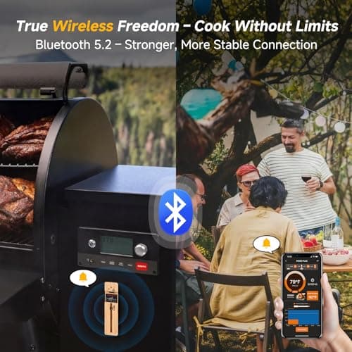 Presentastic Wireless Meat Thermometer Digital, Long-Range Bluetooth Cooking Thermometer, Remote Tracking & Real-Time Readings for BBQ, Smoker, Air Fryer, Ideal Gift for Home Chef, Pitmaster, Griller - Thumbnail 4