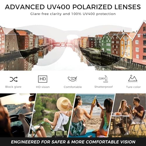 SUNGAIT Original Design Trendy Sunglasses Polarized Vintage Round Classic Retro Style for Women and Men (2025 Leopard Frame/Brown Gradient Lens) - Thumbnail 6