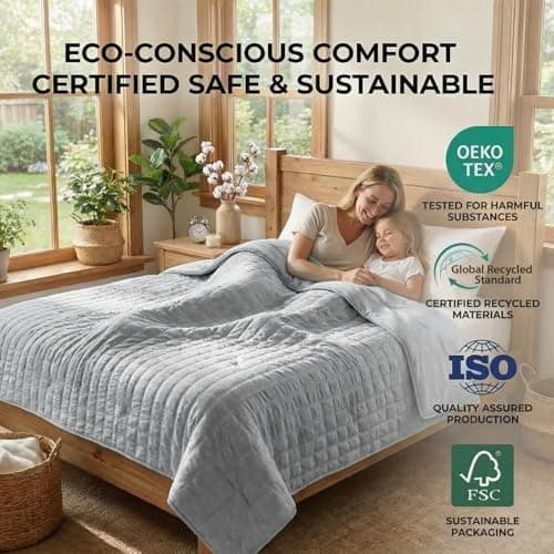 Cooling Comforter Queen Size 90"x90", Dual-Sided Seersucker & Q-Max>0.4 Cooling Blanket, Breathable Fabric for Hot Sleepers Night Sweats Menopause & Sensitive Skin, All Season Pet Friendly, Dark Grey - Thumbnail 2
