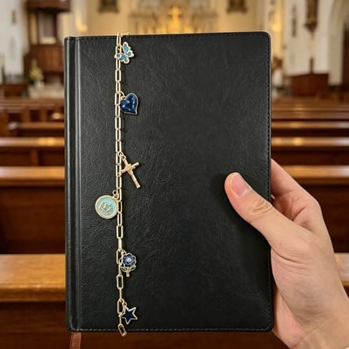 Bible Charm, Christian Bible Charms Chain Bookmark, Christian Jewelry Religious Faith Gift (Style G) - Image 1