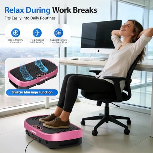 Curved Vibration Plate Exercise Machine for Weight Loss & Lymphatic Drainage, Extra Large Vibration Platform Machine with Manual Speed Control, 350lbs Capacity, Low Noise Shake Plate for Home - Thumbnail 5