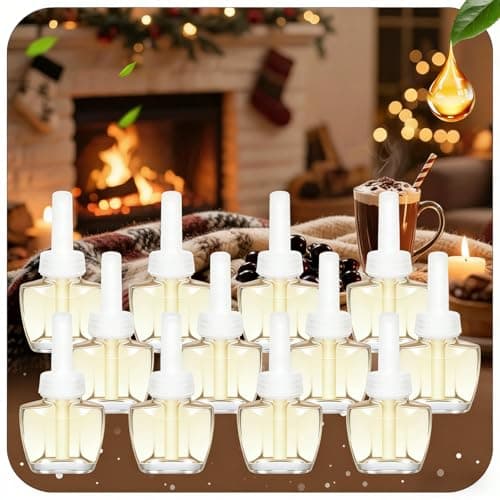 Plug In Refills Air Freshener, Black Currant, Cashmere Blanket, Hot Chocolate, Warm Fireplace, for Home and Bathroom 7.92 Fl Oz, 12 Count, Compatible with Air Wick & Glade, Not Include Glade Plus - Image 1