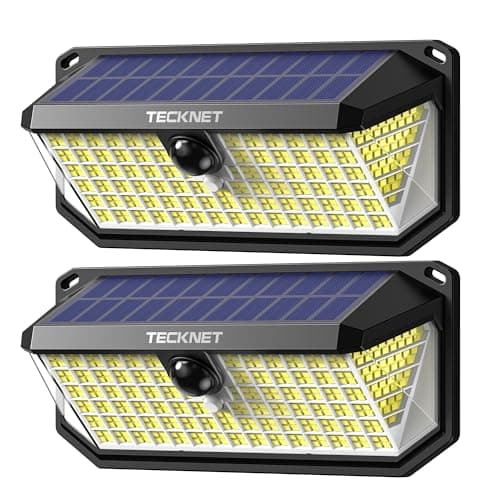 TECKNET 416 LED Solar Lights Outdoor Waterproof, 300° Angle & 3 Lighting Modes Motion Sensor Outdoor Lights, 2 Pack Solar Powered Flood Wall Lights IP66 for Home Patio Fence Yard Deck Garage Street - Image 1