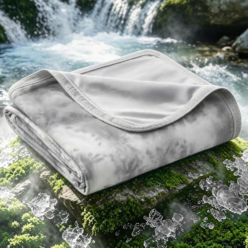 EMME Cooling Throw Blanket for Hot Sleepers, Arc-Chill Q-Max 0.45 Cool Fiber, Lightweight Summer Blanket for Night Sweats Relief, Ultra Breathable for Travel Outdoor, Grey