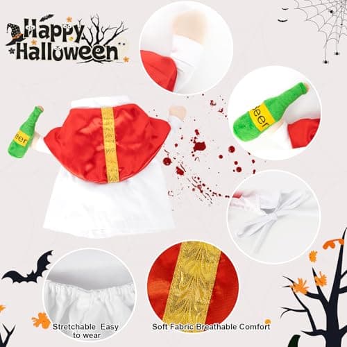 NACOCO Halloween Dog Pope Costume - Pet Cosplay Clothes Cat Special Outfit Apparel Pope Hat Adjustable Puppy for Pet Parties Small Medium and Large Dogs(Red Pope, L) - Thumbnail 2