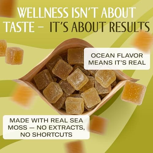 True Sea Moss Gummies – High Potency 4250mg Authentic Sea Moss Gel – Raw & Wildcrafted – Sweetened with Organic Coconut Sugar & Real Soursop Purée – 30 Gummies (30 Servings) - Thumbnail 2