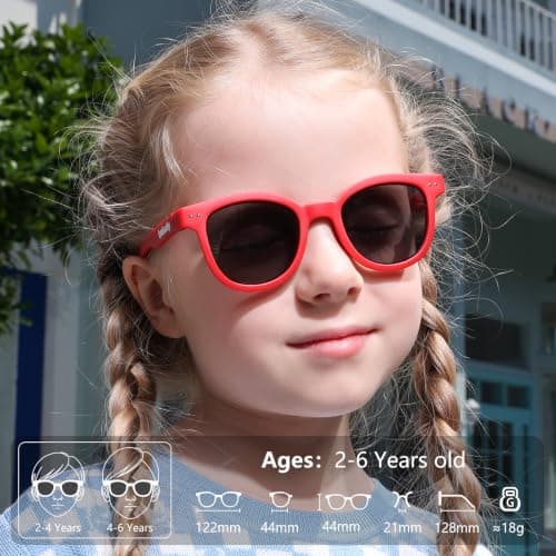 EYEBUDDY Kids Toddler Sunglasses Age 2-4/3-5 Boys Girls Polarized UV Protection Sun Glasses for Age 2-8 - Thumbnail 2