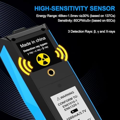 Nuclear Radiation Detector, MESTEK Geiger Counter Dosimeter Radiation Detector with Digital & Analog Dual Display, Portable Beta Gamma X-ray Monitor Meter, Rechargeable - Thumbnail 4