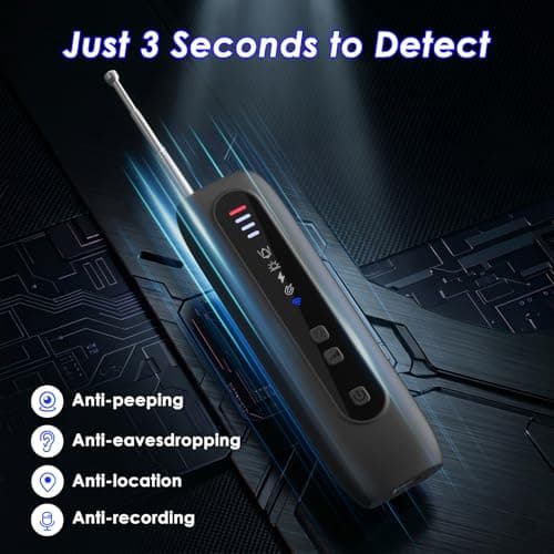 leingee Hidden Camera Detector, 6-in-1 RF Bug Detector for WiFi 4G 5G Signals, GPS Tracker Finder and Listening Device Detector with Infrared Lens Finder - Thumbnail 4