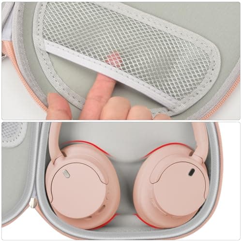 Headphone Case for Sony WH-CH720N WH-CH520 WH-1000XM4 for Soundcore Q20i Q20 Q30 for JBL Tune 720BT 510BT Noise Canceling Headphones, Wireless Headset Travel Bag (Box Only)(Rose Gold) - Thumbnail 3