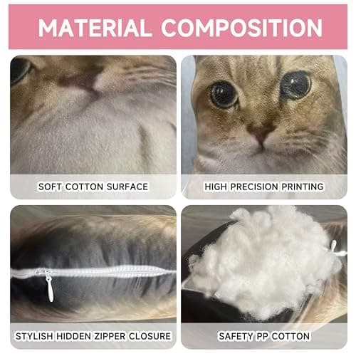 thobac Pet Photo Custom Pillow - Memorial Gift for Pets in Cat and Dog Face Shape, Ideal for Valentine’s Day and Father’s Day - Thumbnail 4