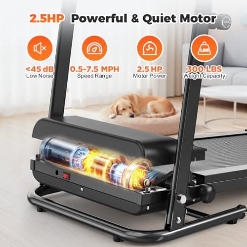 Lastforever Folding Treadmill for Home Use, 2.5HP Quiet Motor, 0.5–7.5 MPH with 8% Manual Incline, Compact Electric Treadmill with LED Display, 300 LBS Capacity, Cup Holder & Safety Key - Thumbnail 5