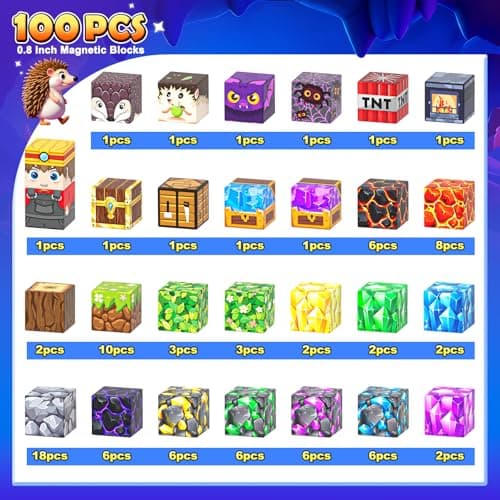 Magnetic Blocks - Build Mine Magnet World Set, STEM Magnetic Building Blocks for Kids Ages 4-6 6-8 8-13, Montessori Sensory Toys for Toddlers, Birthday Toys Gifts for 3+ Years Old Boys & Girls - Thumbnail 5