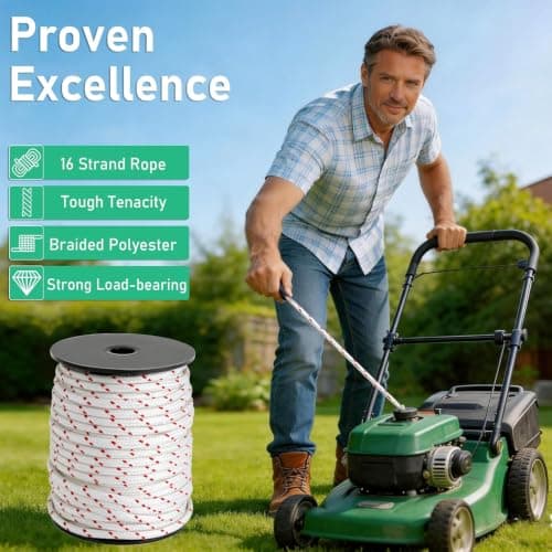 Alrhipvm Pull Cord Rope 100ft x 5/32"(4mm), Recoil Starter Rope Pull String for Small Engine, Pull Rope for Lawn Mower Generator Chainsaw Trimmer Edger Brush Cutter - Thumbnail 3