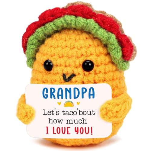 Grandpa Gifts for Christmas Birthday Gifts Best Grandpa Ever Grandfather Happy Birthday Fathers Day Ideas Gift from Grandkids, Funny Handmade Crochet Mini Taco Grandparent Christmas 2025 Present