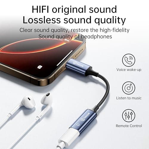 Biaze USB C to Lightning Audio Adapter, USB Type C Male to Lightning Female Headphone Converter, Compatible with iPhone 16/15 Full Series, iPad Pro, iPad Air 6/5/4,MacBook (usb c to lightning adapter) - Thumbnail 2