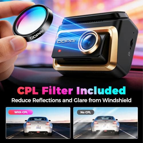 DDPAI 4K 3-Channel Dash Cam,Dashcam for Cars with 128G eMMC+CPL,Front & Rear & Inside(2160P+2160P+1080P),Dual STARVIS 2 Sensors IMX678 + IMX678,AI ISP Night Vision,ADAS, WiFi 6, 4G LTE,Z90 Master 3CH - Thumbnail 5