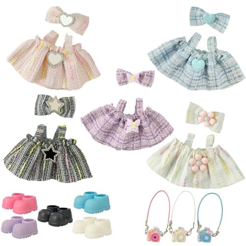 Ezcora Clothes for Doll, 6 Pack Doll Outfits for 17cm Doll, Perfect for Play and Display, Accessories for Doll's Collectors, (No Dolls) (Princess Dress) - Image 1