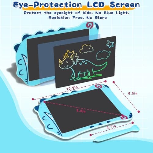 LCD Writing Tablet for Kids, Dinosaurs Drawing Pad Doodle Board for Kids, Colorful Toddlers Toys Drawing Board, Educational Toys for Boys Girls 3 4 5 6 7 8 Year Old Christmas and Birthday Gifts - Thumbnail 3