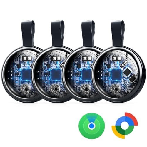 Air Tracker Tags-4 Pack for iOS and Android Bluetooth Tracker Smart Tags Compatible with Apple Find My (iOS) & Google's Find Hub Item Locator for Keys, Luggage, Wallet, Vehicles - Image 1