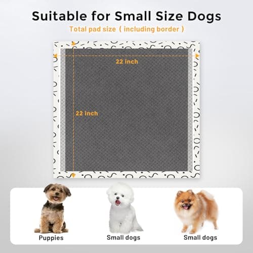 ZOMISIA Charcoal Puppy Pee Pads for Dogs, 22"x22" 100 Counts + 2 Extra Health Monitoring Pads - Disposable Dog Potty Training Pads, Odor-Control, Super Absorbent & Leak-Proof - Thumbnail 2