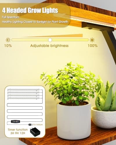 Plant Stand Indoor with Grow Lights-65" Indoor Plant Shelf,8 Tiered Corner Plant Stands for Indoor Plants,Metal Tall Plant Flower Display Shelves for Bedroom Living Room Balcony Patio (House-Shape) - Thumbnail 4