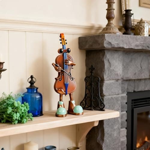 ArtCachet Nostalgic Violin Sculpture for Home Decor, Classic Melody-Playing Sculpture Ornament for Shelf Cabinet Desktop Table in Home Office Hotel Bar - Distinctive Housewarming Gift Ideas - Thumbnail 3
