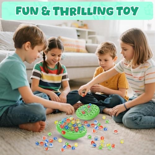INKZOO Marble Balance Game, Wobble Marble Stacking Game for Kids 6+, Family Games for Kids and Adults with Built-in Storage, Marbles Board Game for 1-4 Players, Fun Birthday Party Games Toys - Thumbnail 2