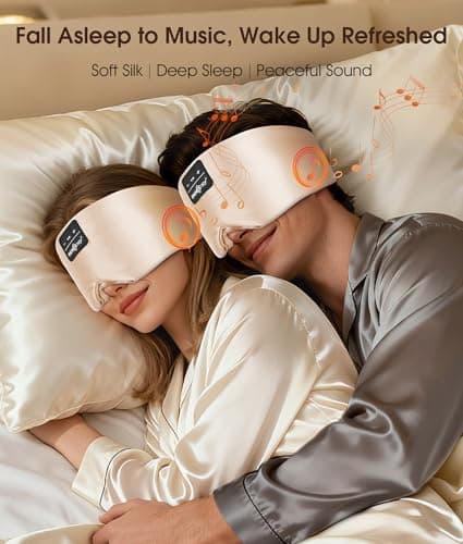 MUSICOZY 3D Silk Bluetooth Sleep Mask Headphones, Mulberry Silk Eye Mask with Ultra-Thin Wireless Speakers, Bluetooth 5.4 Sleeping Headphones for Side Sleepers, Music Sleep Mask Gifts for Men Women - Thumbnail 2