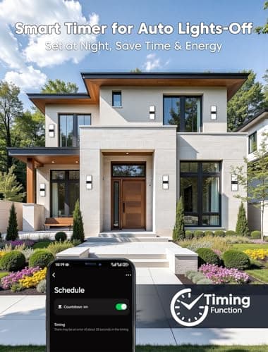 FILIYANO Outdoor Wall Lights, RGBCW Smart LED Lamp, Color Changing Front Door Sconce, Porch Lights Outdoor Light Fixture,12in Exterior Wall Sconces, Remote & Wi-Fi Control, IP65 Waterproof, 2 Pack - Thumbnail 3